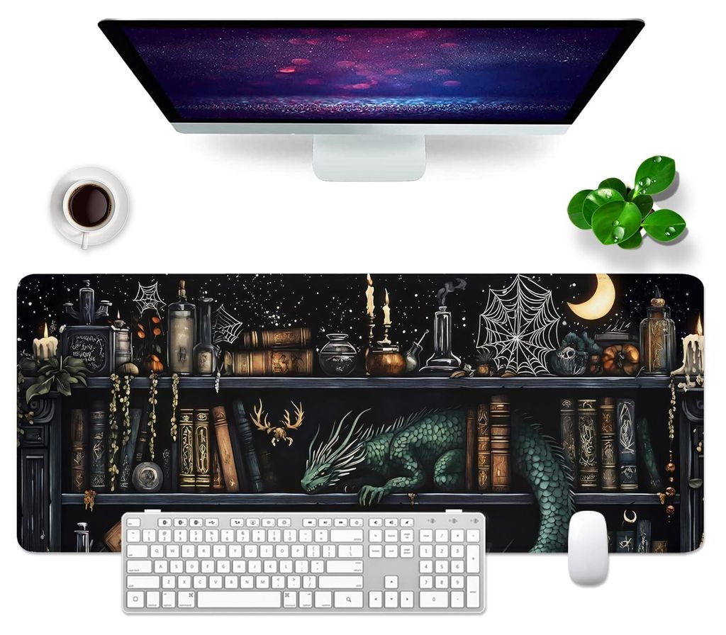 Großes Schreibtisch-/Mauspad mit Drachenmotiv, 80 x 30 cm, Gaming-Mauspad für PC, professionelles Gamer-Mauspad, Schreibtischzubehör, Bürodekor...