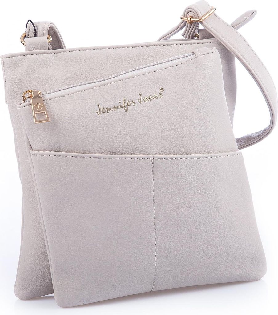 Jennifer Jones Damen Abendtasche Umhängetasche Elegant aus weichem Kunstleder hellbeige