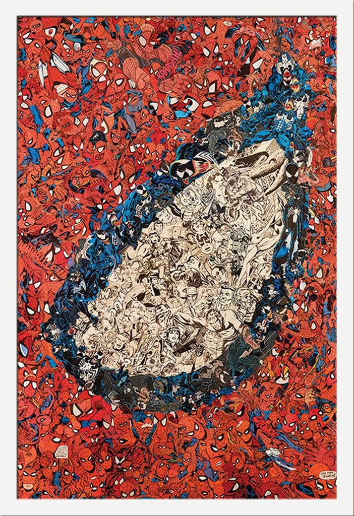 Poster Spider-Man Eye Montage avec cadre Shinsuke® Maxi MDF blanc 61x91