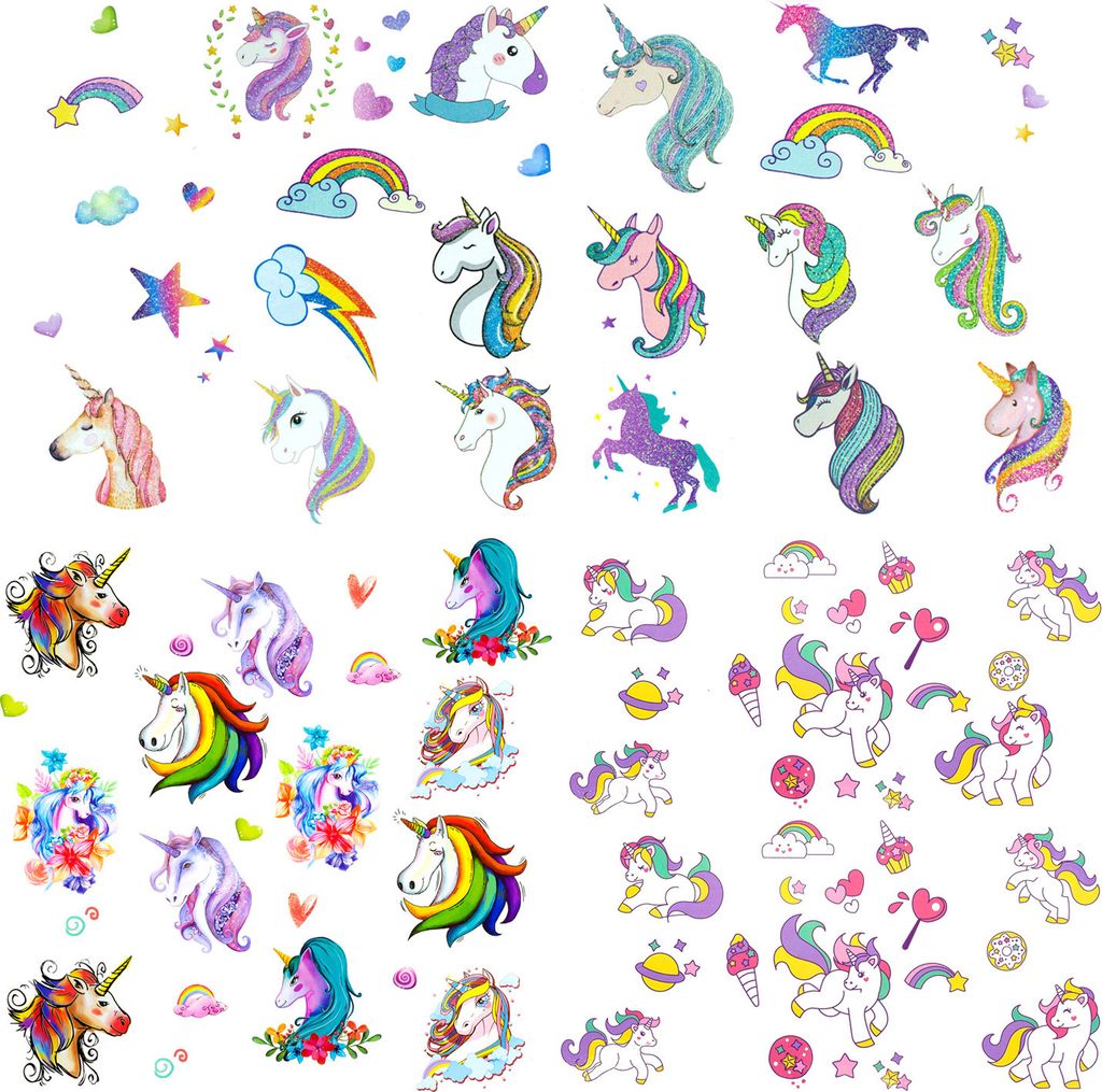 Oblique Unique Einhorn Kinder Tattoo Set 94 Stück Produktbild