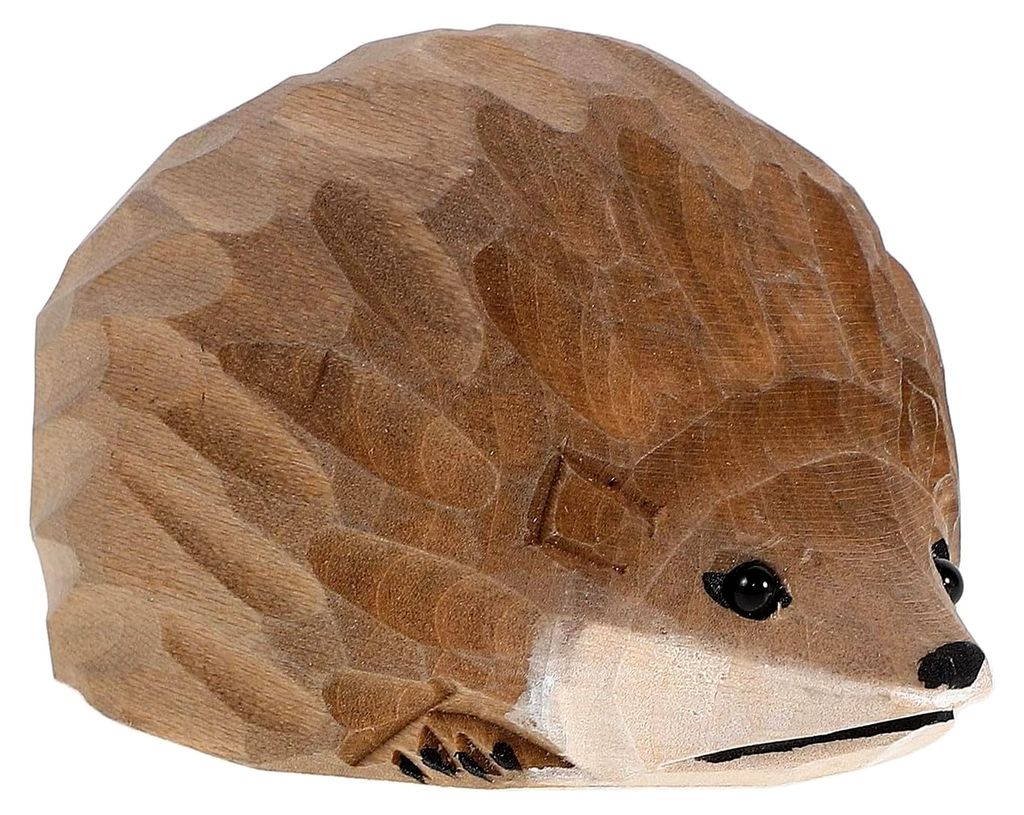 Igel Holzornament Handgeschnitzt für Schreibtisch und Autodekoration aus Massivholz mit vielseitiger Nutzung