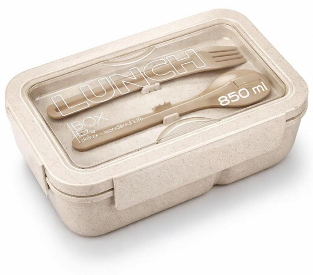 3-teiliges Kinder-Lunch-Set – Brotdose 850 ml mit Doppel-Fächer Besteck