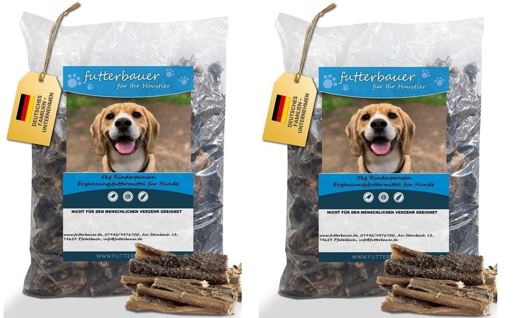 10 kg Rinderpansen 10-15cm  getrockneter Pansen vom Rind Produktbild 