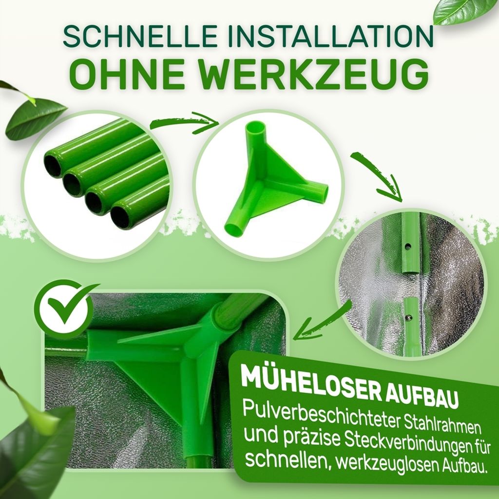 Melko Gewächshaus inkl. 3 in 1 Feuchtigkeitsmessgerät für Produktbild 4