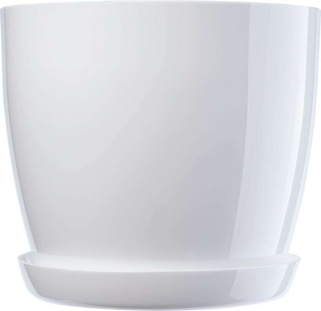 KADAX Blumentopf "Turi", Pflanzkübel mit Untersetzer, 16cm, Weiß