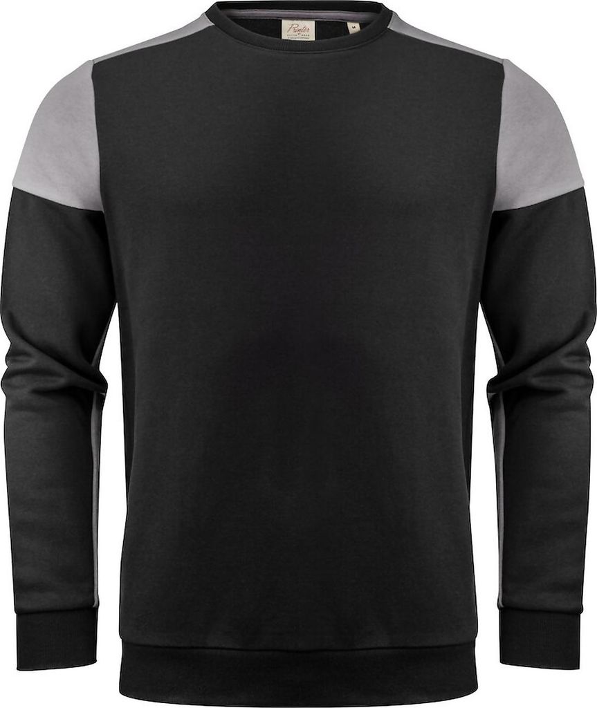 Printer Prime Crewneck Pullover schwarz/stahlgrau - Größe Produktbild 