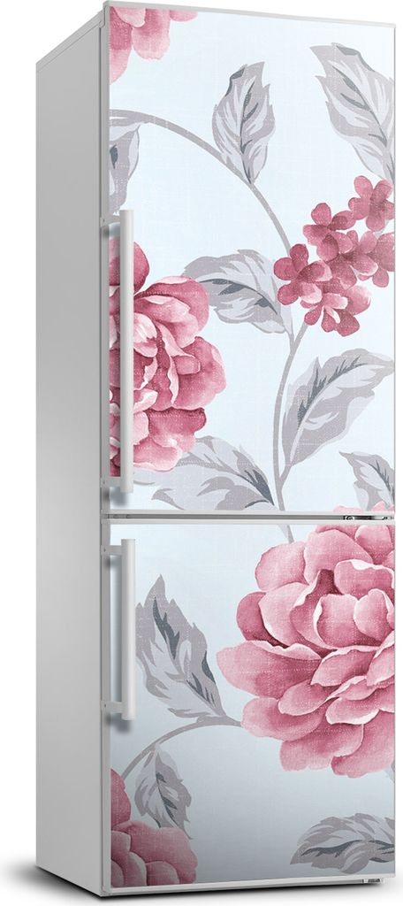 Tulup Kühlschrankdekoration - 70x190 cm - Aufkleber auf dem Kühlschrank - Pfingstrosen