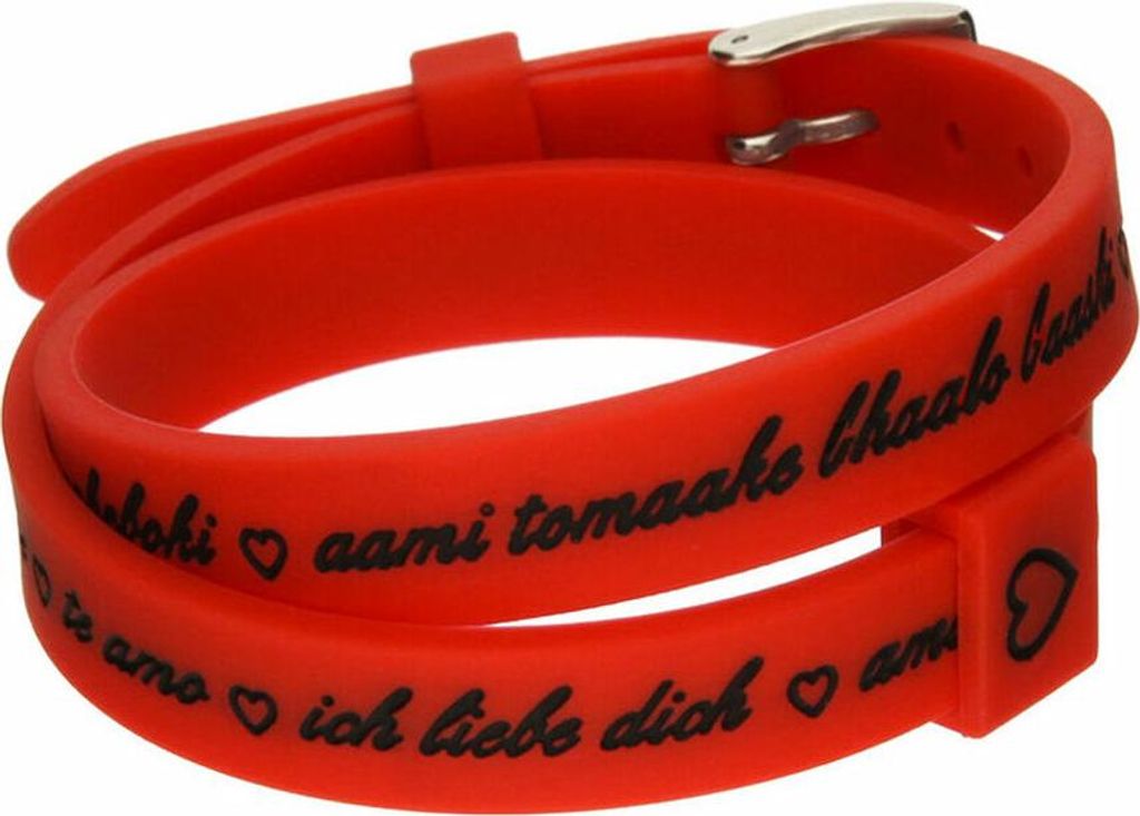 Damenarmreif il mezzometro I LOVE YOU SILVER - SILICONE BRACELET