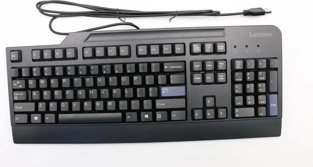 Clavier Lenovo USB 109 Touches QWERTY avec Pavé Numérique et Design Ergonomique