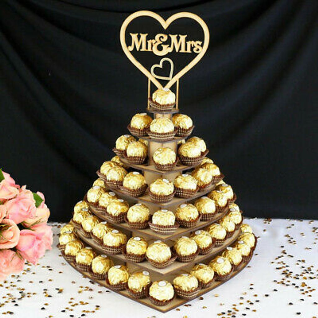 Mr&Mrs Herz Baum Hochzeit Display Stand Herzstück Schokolade Ferrero Rocher Hol