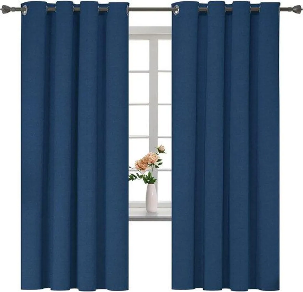Rideaux isolants thermiques bleu 140x180 cm : stoppez le froid et l'air