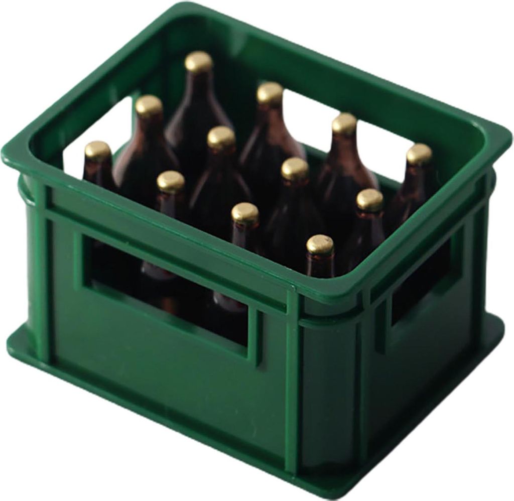 1:12 Dollhouse Bier Model Exquisite Decorative Harz Simulation Bier Getränkbox Modell für Kinder-Grün