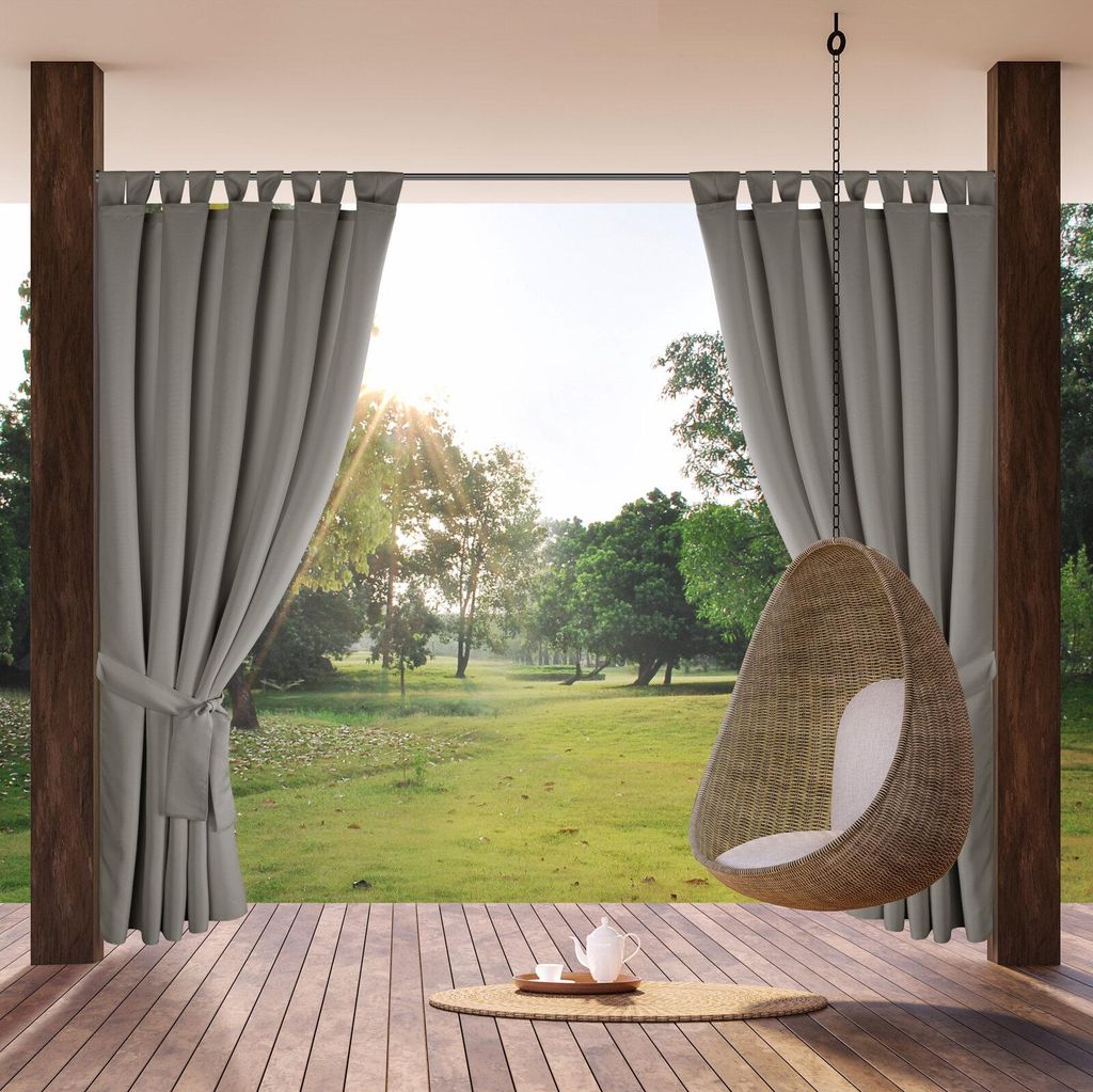 Wasserfester Terassenvorhang GARTEN Strukturiert 155X240 Schlaufen Klettverschluß SR