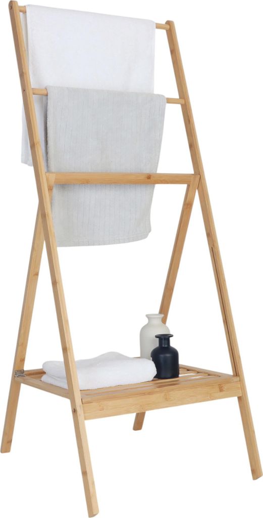 Relaxdays Stojan na ručníky z bambusu, skládací, s Obrázek produktu 