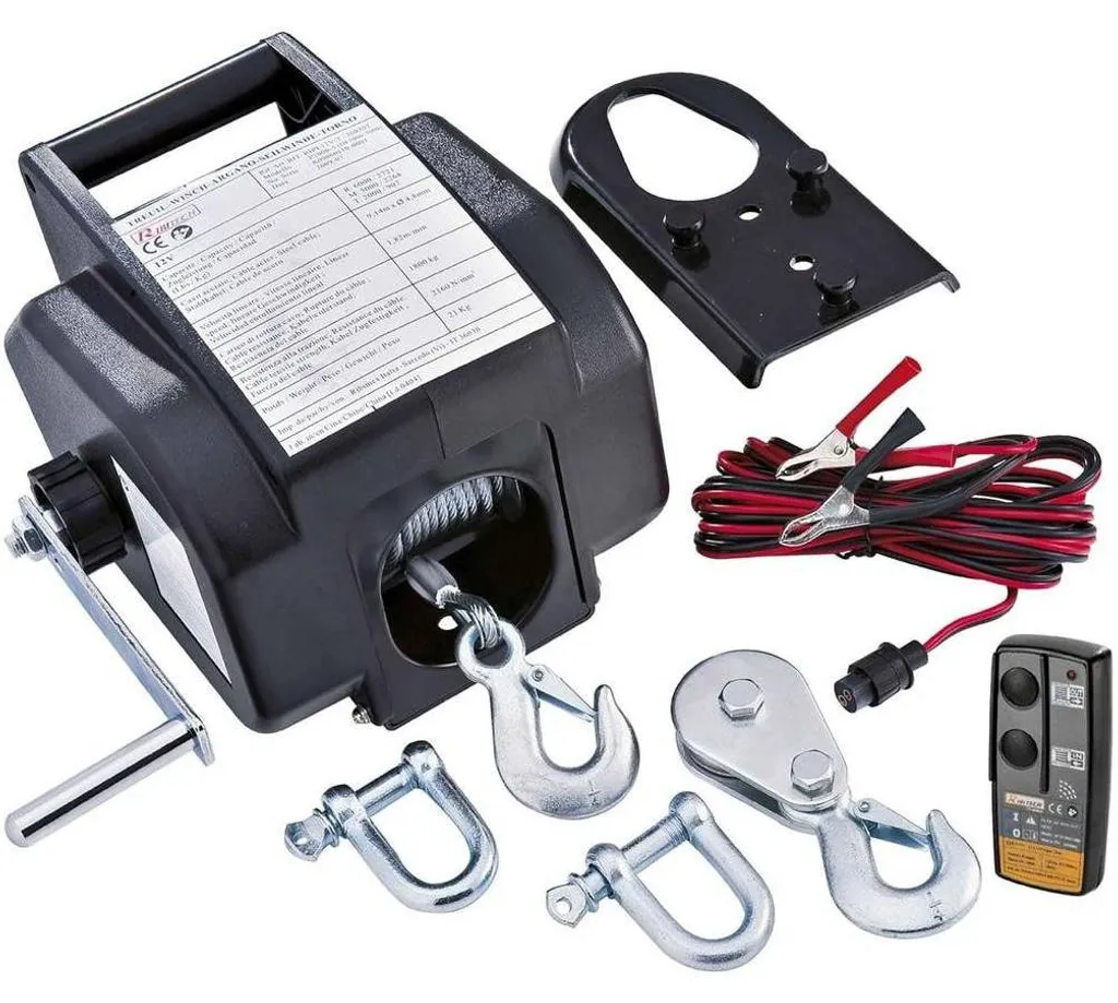 Treuil 12V puissant 300W avec contrôle radio D-Work pratique et sûr