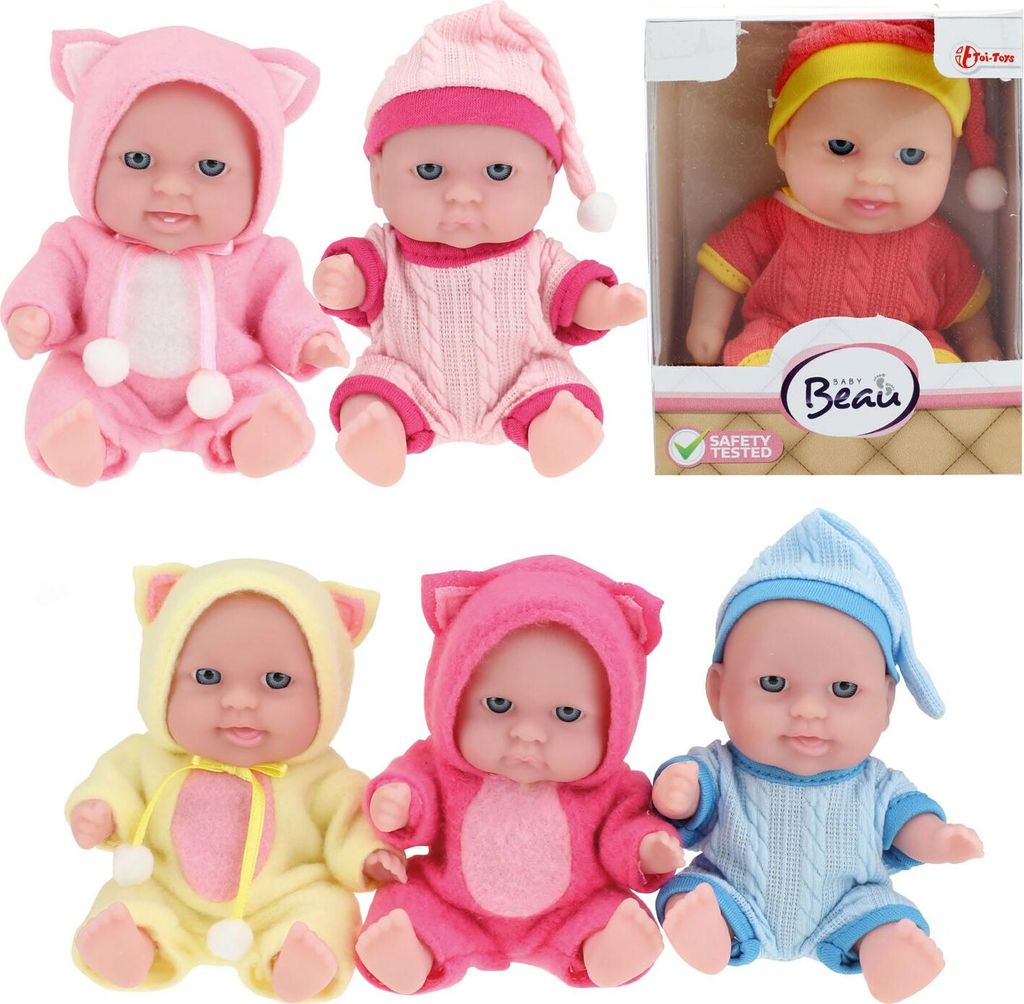 Knuffelpop voor baby's met slaapmuts van BEAU - ongeveer 13 Productafbeelding 