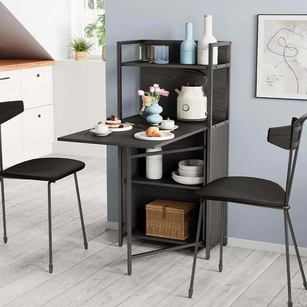 Table Murale Pliante Vicco Savio Noir 57x30 cm Petit Bureau Discret