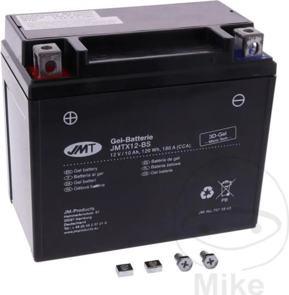 Batterie moto Gel YTX12-BS JMT sans entretien pour Honda CBR 1100 97-00