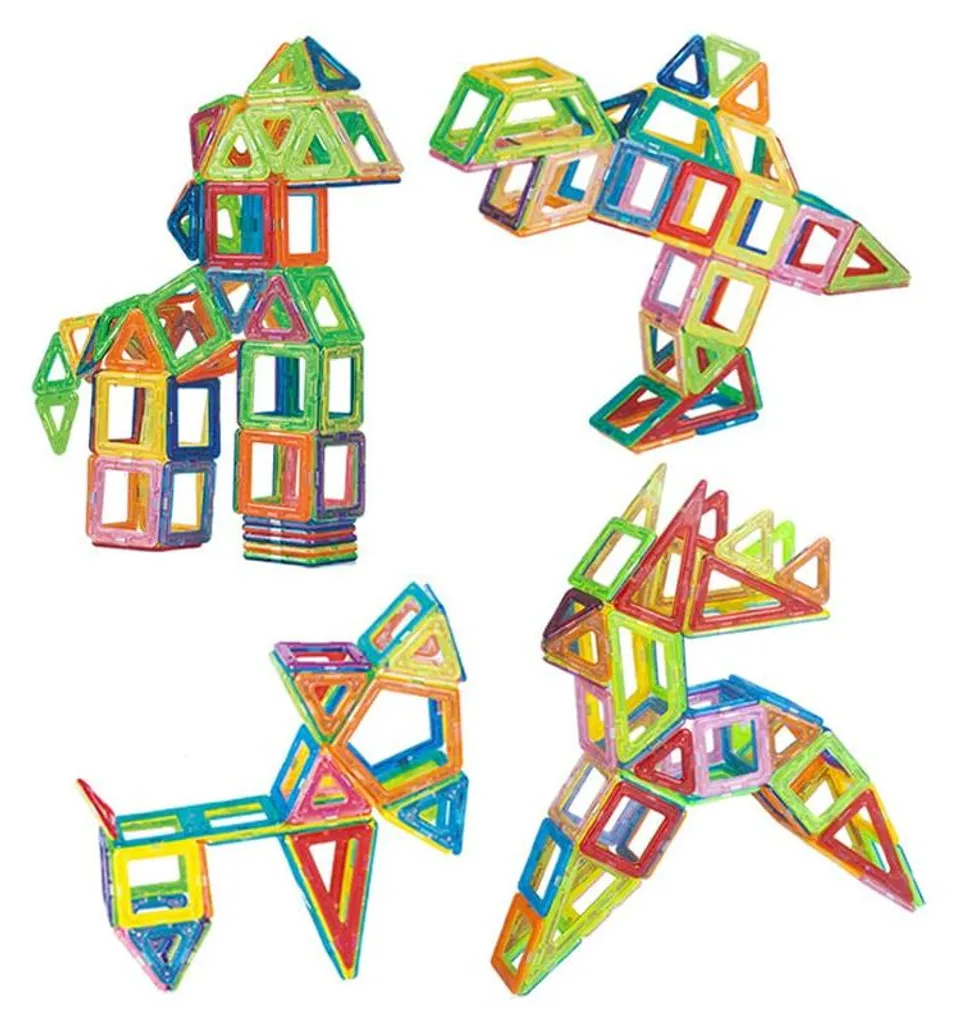 Composants magnétiques 82 pièces - Jeu de construction 3D multicolore - 6