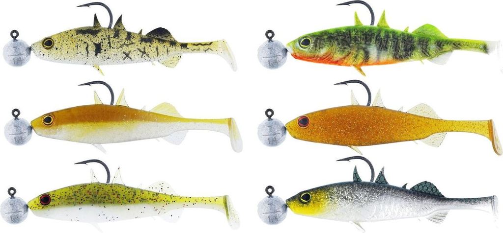 Westin Stanley The Stickleback Shadtail R 'N R 5.5cm 5g - 3 Gummifische, Farbe:Clear Water Mix 10