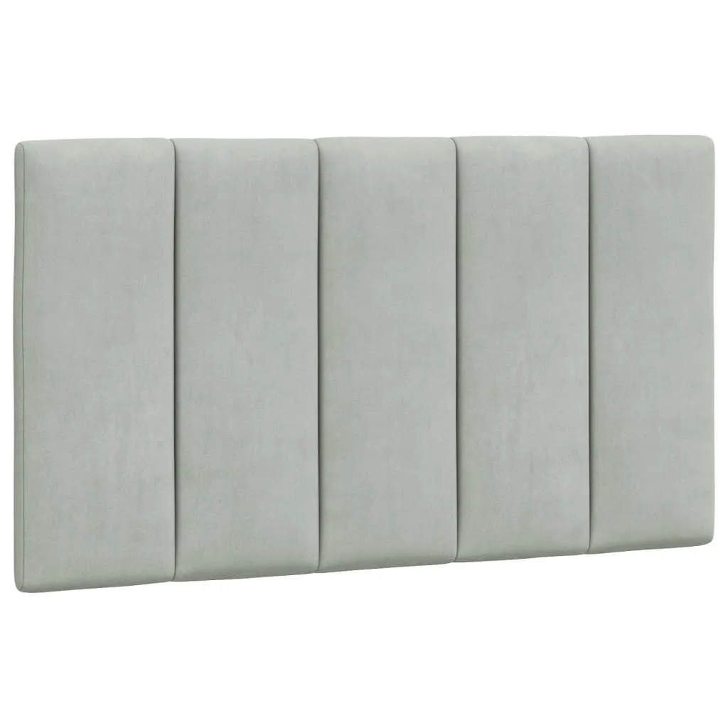 Cuscino Testiera Letto Velluto 90 cm Hanko | Design Grigio Chiaro