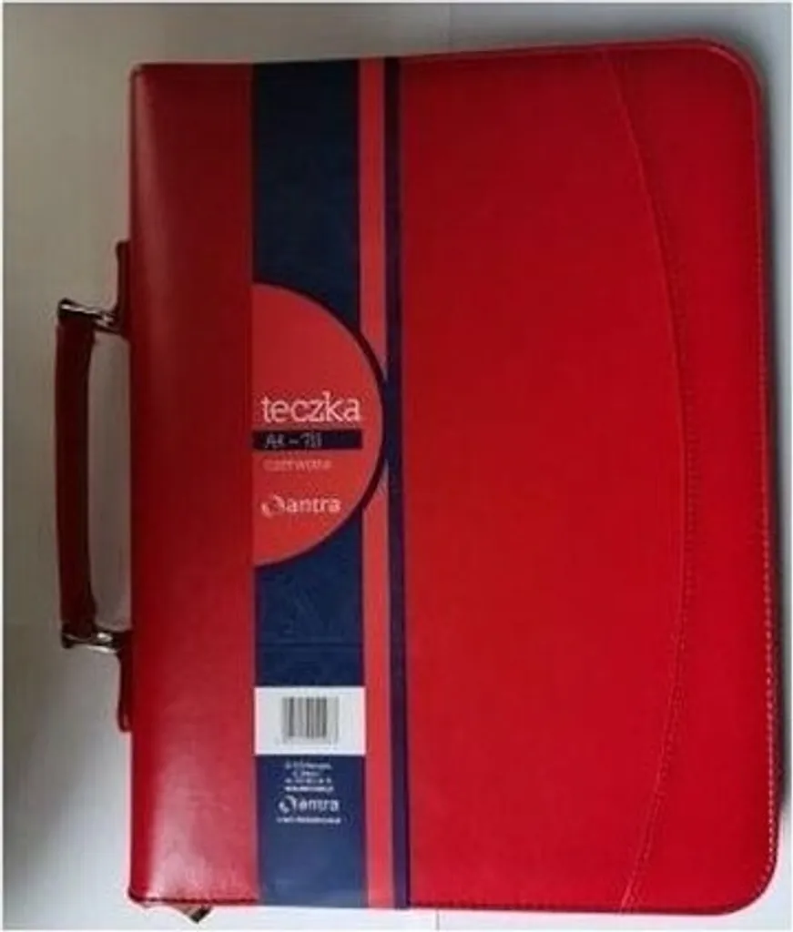 Porte-documents A4 rouge 711 avec fermeture éclair et finition luxe