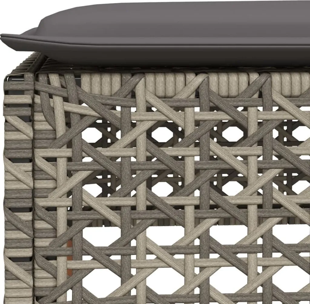 Sgabello Garden Lounge Grigio in Poly Rattan - Comfort e Stile - 6