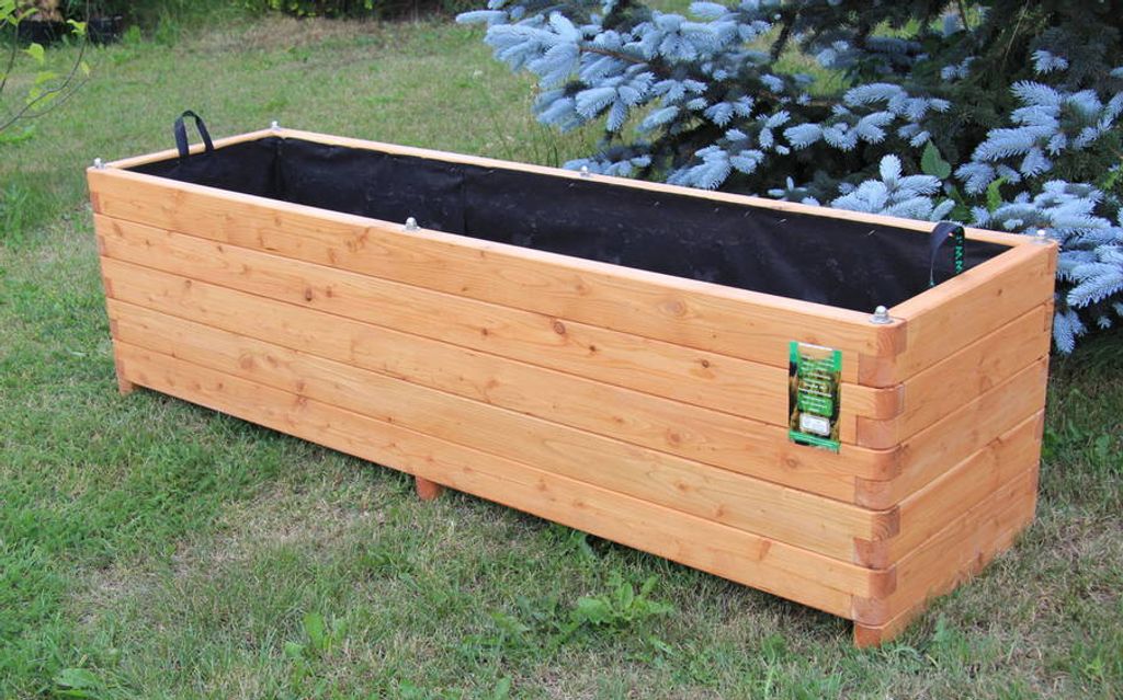 Pflanzkasten 140x50x50cm aus Lärche geschraubt mit Vlies, Produktbild 