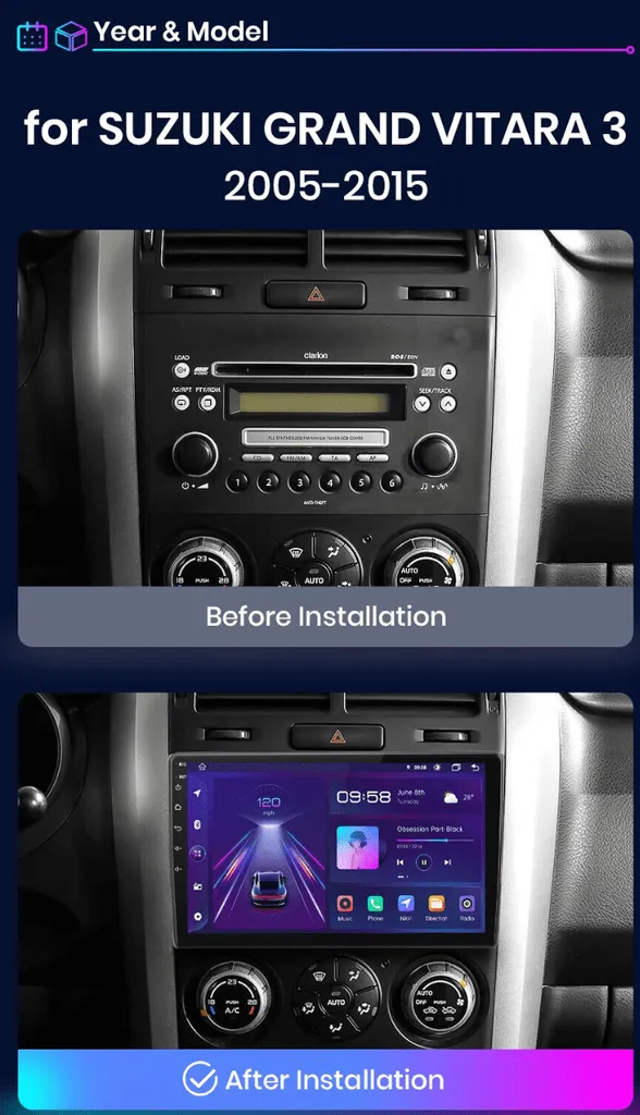 Poste Radio Android Suzuki Grand Vitara 3 avec Bluetooth et Écran Tactile - 5