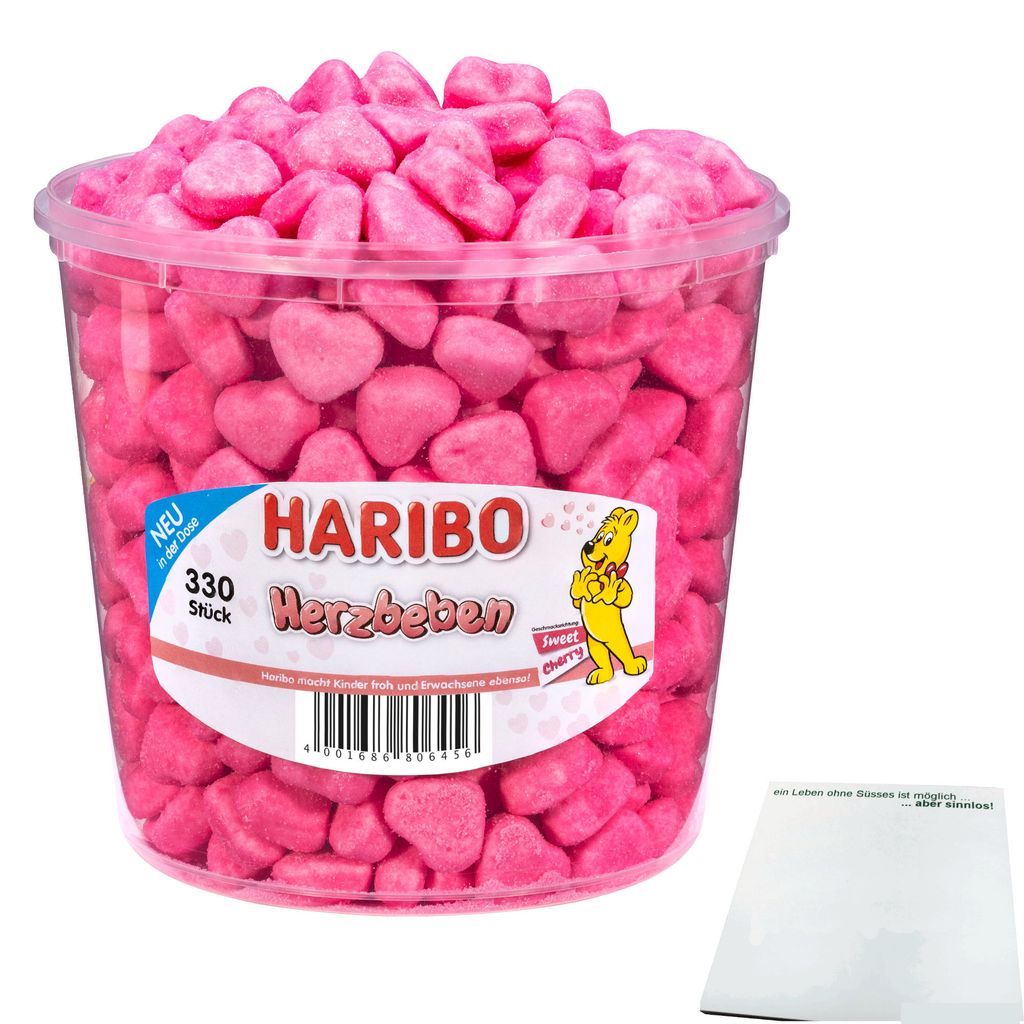 Haribo Herzbeben (1,2kg Dose) + usy Block