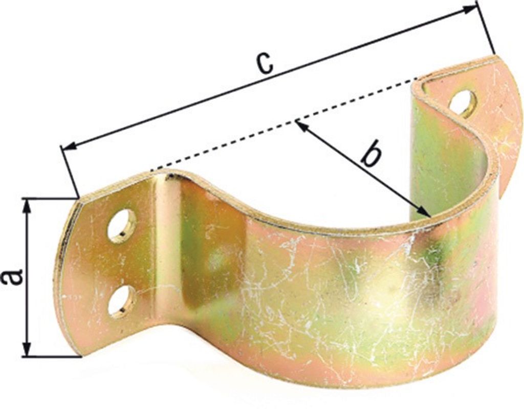 Rohrschelle 40x55x133mm/f.Rohr:Ø57mm=Ø2 1/4Zoll Stahl roh galv. gelb verz. GAH