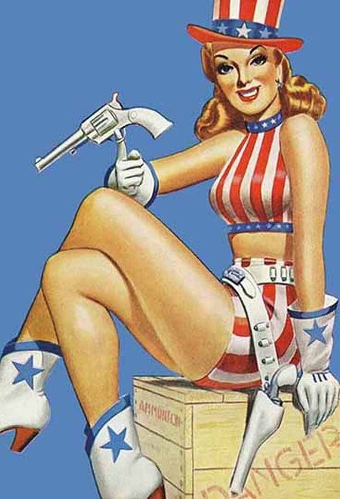 vianmo Holzschild 18x12 cm danger Cowgirl USA Pistole