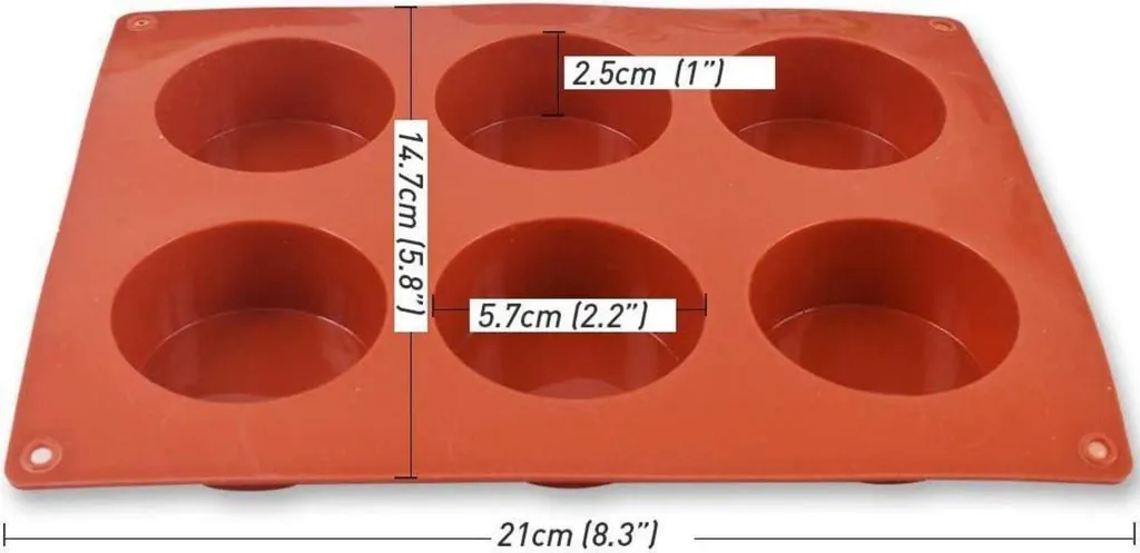3 Stampi Silicone Cilindro 6 Cavità 5,1cm per Mini Cake e Dessert - 6