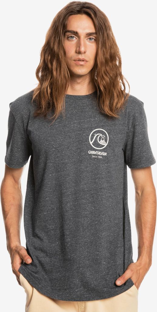 Quiksilver Gone Words T-Shirt für Herren, Dunkelgrau, Gestreift