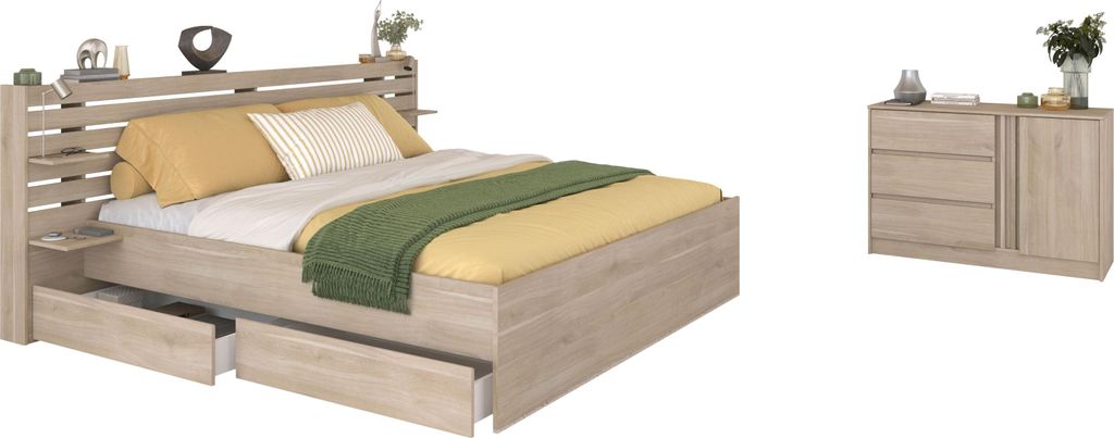 Parisot Escale 29 – Stauraumbett 180×200 cm mit Schubladen & Ablagen