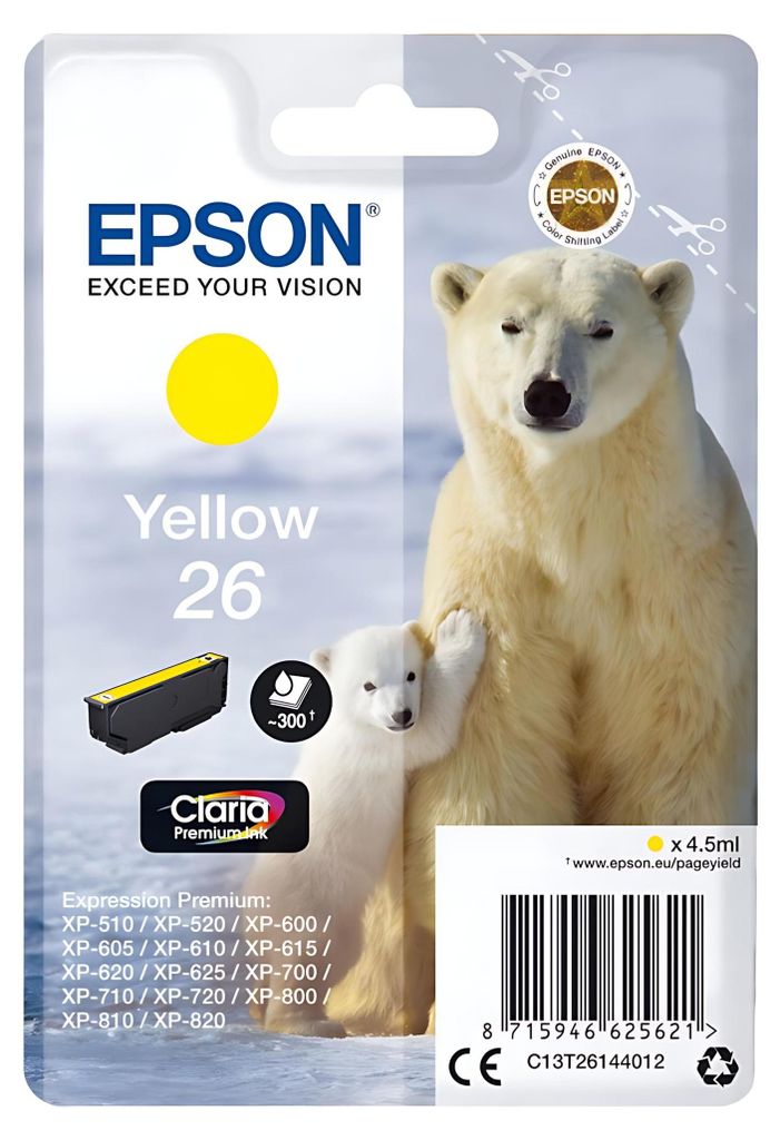 Epson C13T26144012 Epson cartouche d'encre jaune Claria Image du produit 