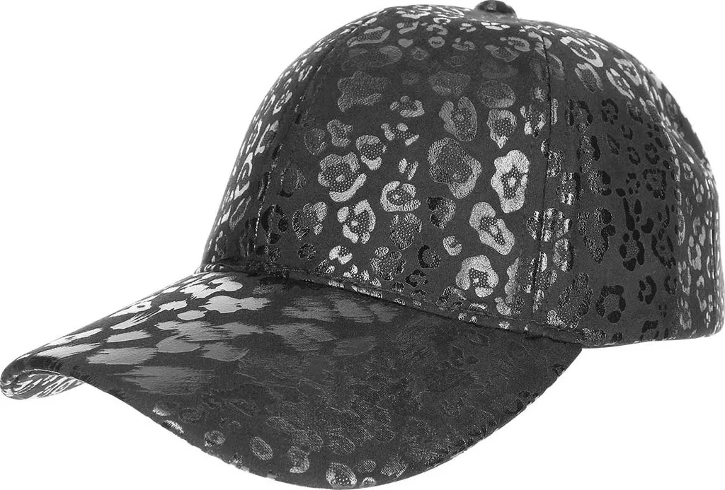 Avizar, cappellino leopardato regolabile con motivo lucido, nero