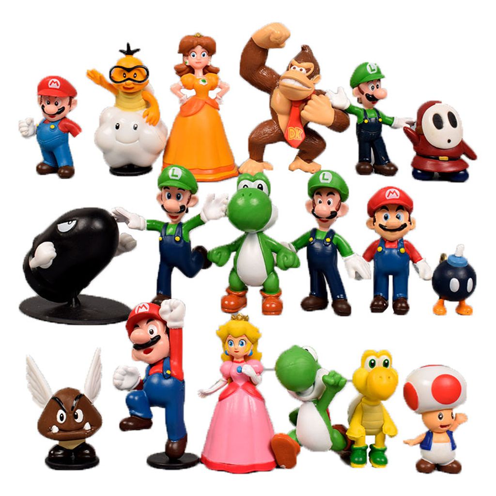 18 Stücke Super Mario Action Figure Cake Topper Decor Produktbild 