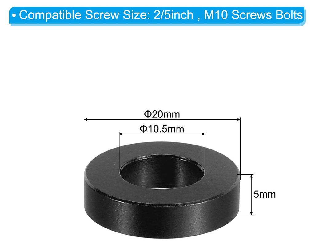 M10 Aluminium Abstandshalter 4 Stš¹ck Metalldistanzhš¹lsen Rund Unterlegscheiben 10,5 mm ID x 20 mm OD x 5 mm L Schrauben Dichtungsring fš¹r ...