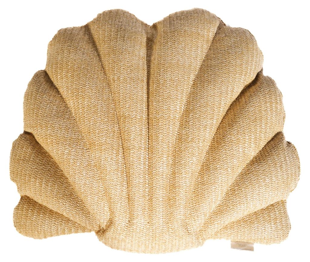Cuscino effetto raphia - Forma di conchiglia - 50x35cm Immagine del prodotto 