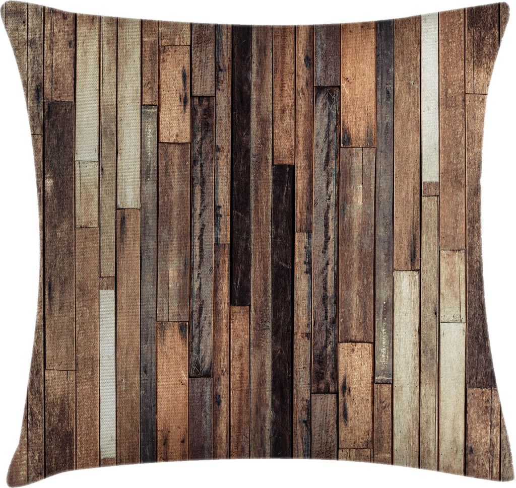 ABAKUHAUS Hölzern Kissenbezug, Hölzern Grunge Natürliches Ländliches Flair Abgefahren Holz Grafik Foto Muster, 50 x 50 cm, Braun