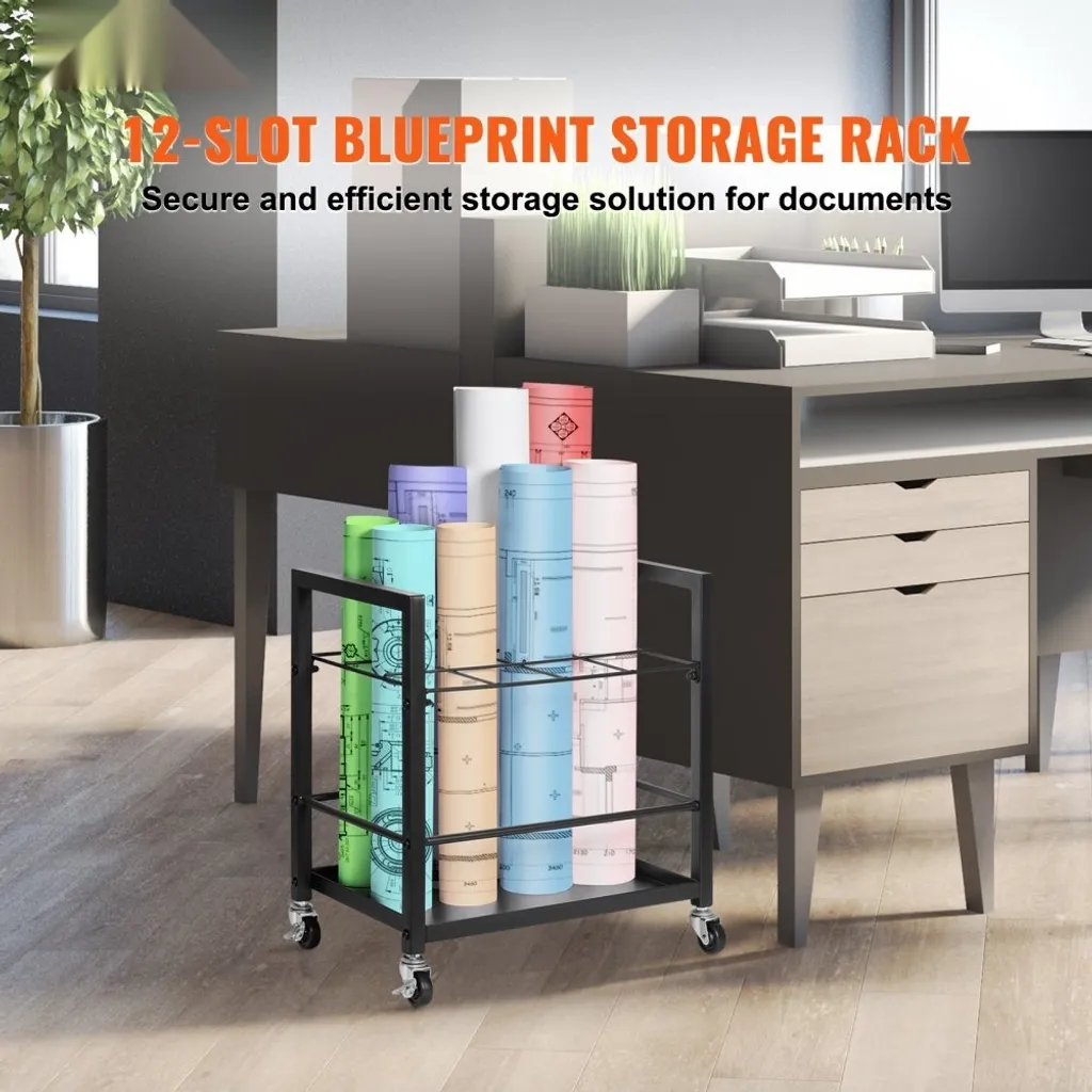 Support de Documents Pratique avec 12 Compartiments et Châssis en Acier