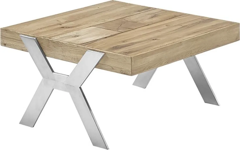 Table basse de salon carrée coloris chêne zereiche BURGAS 65x65x35 cm