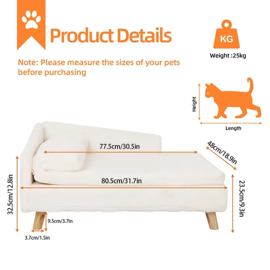 Canapé pour animaux imperméable avec housse en peluche douce - Taille M - 2