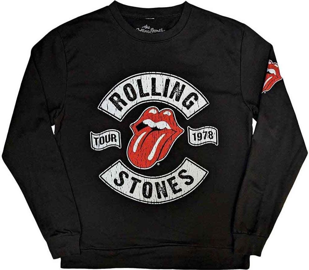 The Rolling Stones - "US Tour 1978" Sweatshirt für Herren/Damen Uni RO9430 (M) (Schwarz)