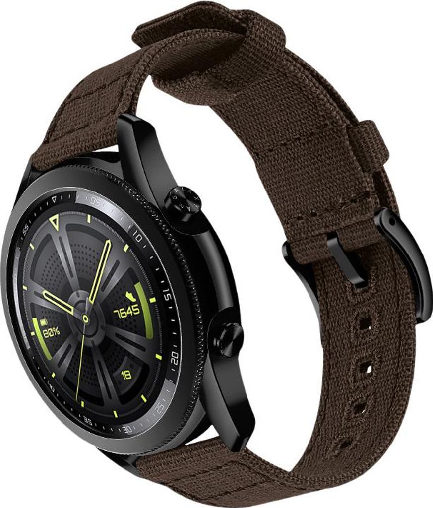 INF Gewebtes Canvas-Schnellverschluss-Uhrenarmband für Huawei GT4 Braun 20 mm