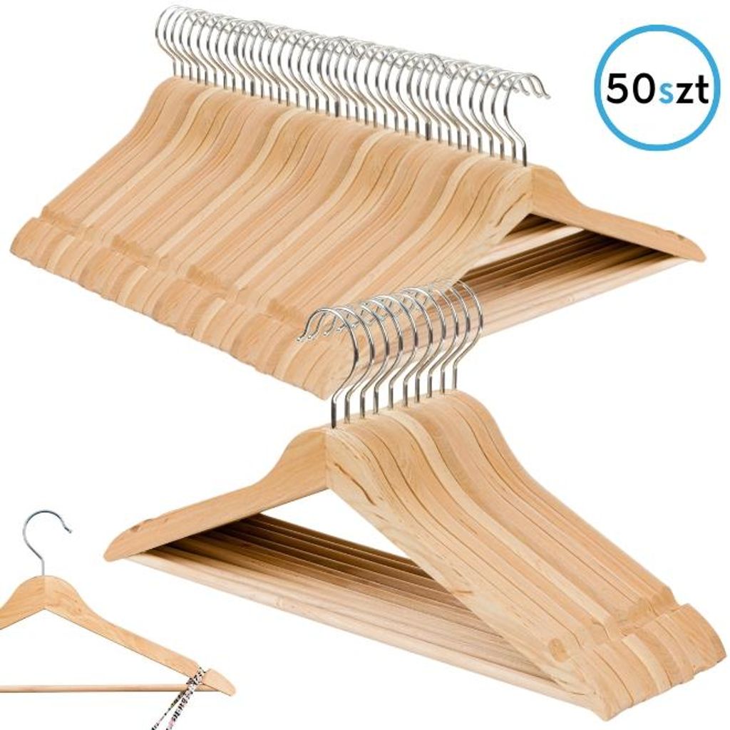 OGIVO Kleiderbügel Holz, 50 stück Holzbügel Garderobenbügel Produktbild 