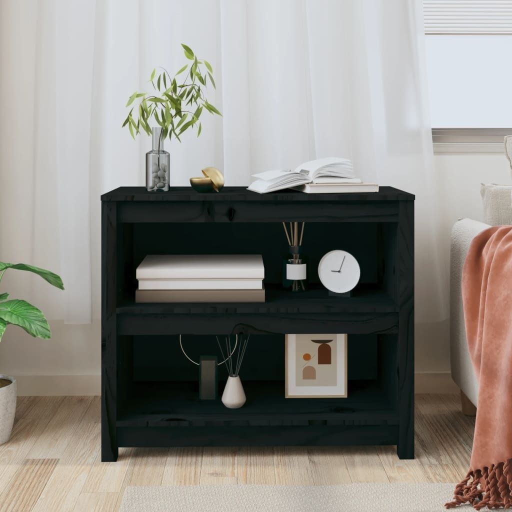 "im Sonderangebot"Bücherregal - CLORIS - Standregal - Robust und langlebig - Schwarz 80x35x68 cm Massivholz Kiefer - DEMöbel3964928