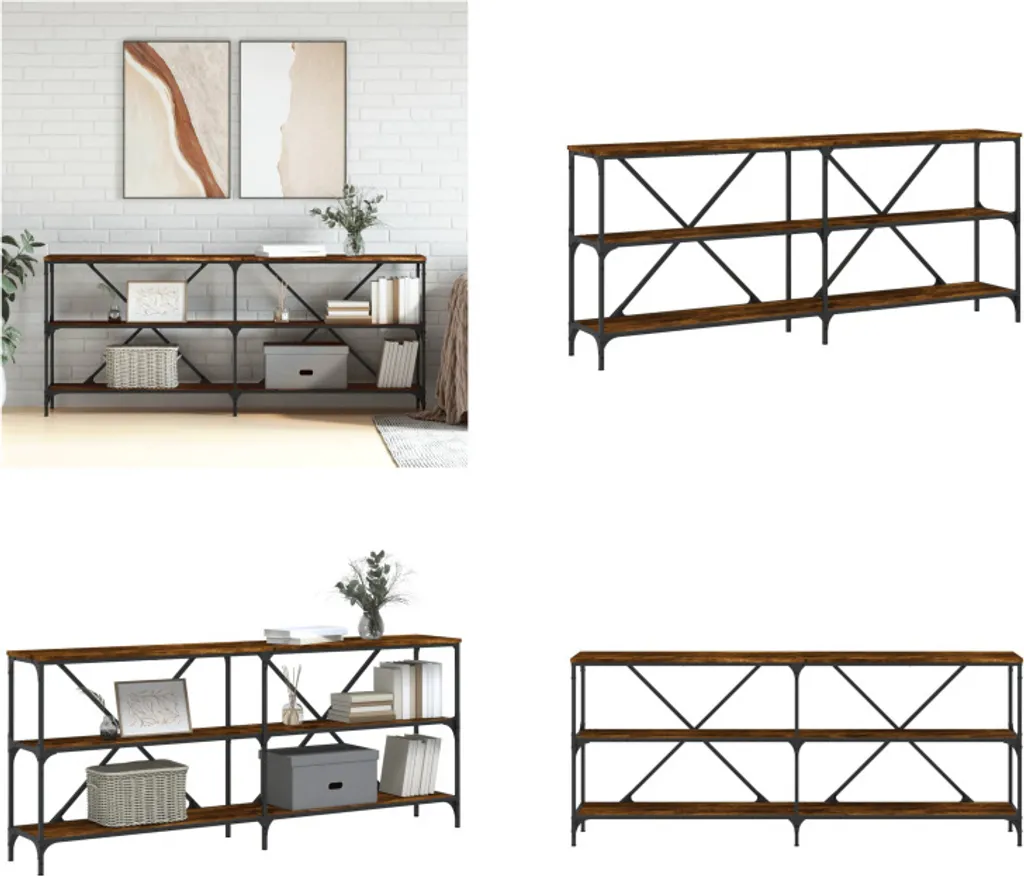 Tavolo Consolle Legno e Ferro 180x30x75 cm | Design Industriale