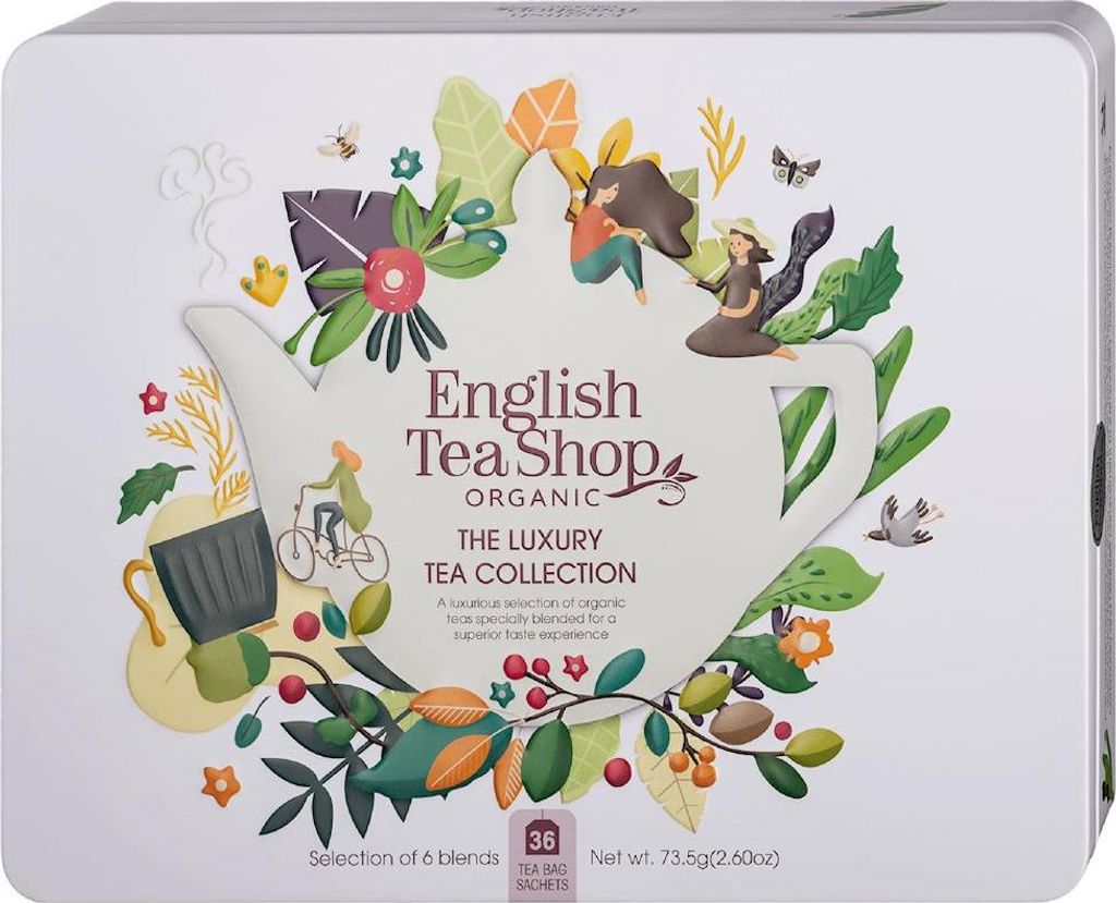 ZESTAW HERBAT I HERBATEK LUKSUSOWYCH BIO W PUSZCE (THE LUXURY – 6 SMAKÓW) (36 x 2,04 g) 73,5 g - ENGLISH TEA SHOP ORGANIC